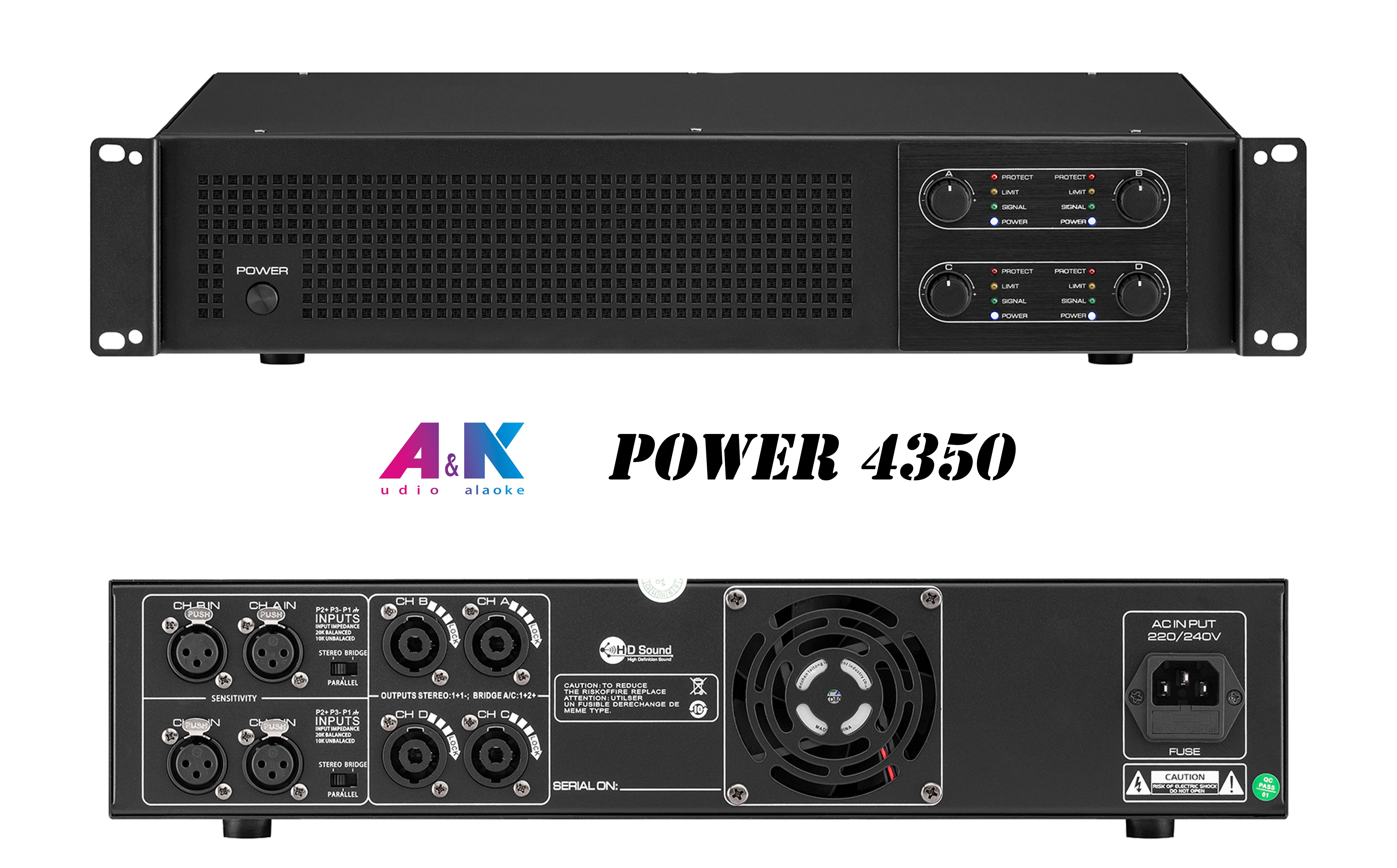 D類4通道純後級擴大機